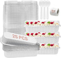 25Pack White Mini Cake Pans with Lids 6.8 Oz Mini Loaf Pans and Spoons and Stickers, Aluminum Foil Pans Tins, Individual Dessert Cups Containers for Sales,Party,Picnics
