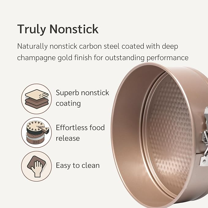 HAPPIELS 9in Springform Pan Nonstick for Oven Baking, PFOA & BPA Free | 9'' Cheesecake Mold Leakproof | Spring-form Round Cake Pans | Nontoxic Non Stick Spring Form Pan, Spring-Form Pans Leak Proof