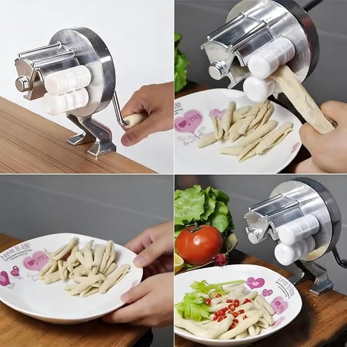 Manual Cavatelli Pasta Maker, Heavy-Duty Aluminum, Easy Operation, Non-Stick, Compact for Home Kitchen Gnocchi