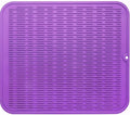 MicoYang Silicone Dish Drying Mat for Multiple Usage,Easy clean,Eco-friendly,Heat-resistant Silicone Mat for Kitchen Counter or Sink,Refrigerator or Drawer Liner Purple XL 18 inches x 16 inches
