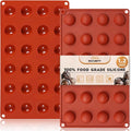HKNMTT Silicone Semi-Sphere Molds 24 Cavities 2-Pack 1.2" for Chocolate Truffles Jelly Fat Bombs Gelatina, Small Baking Round Half Sphere Candy Moulds, Homemade Freeze Food Grade BPA Free Oven Safe