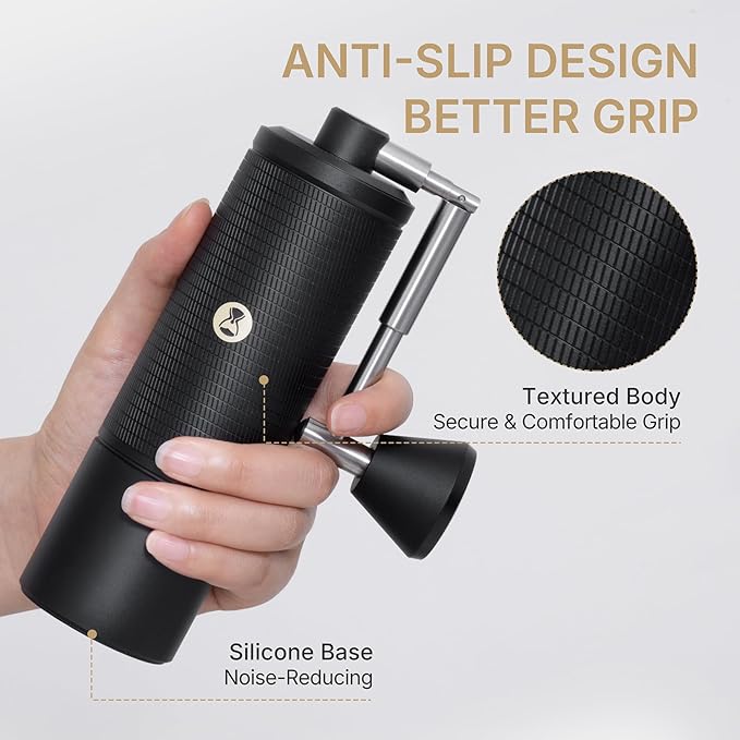 TIMEMORE C5 ESP PRO Manual Coffee Grinder, 42mm Stainless Steel S2C Burr, 50 Adjustable Settings Hand Grinder, All-Metal Portable Coffee Grinder for Espresso, Pour Over & French Press, 30g, Black