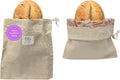 Bee’s Wrap Beeswax Bread Bag - 2 Bakery Lane Reusable Beeswax-Lined Bread Storage Bags - Breathable & Sustainable Homemade Bread Saver - Plastic Free Eco-Friendly Alternative