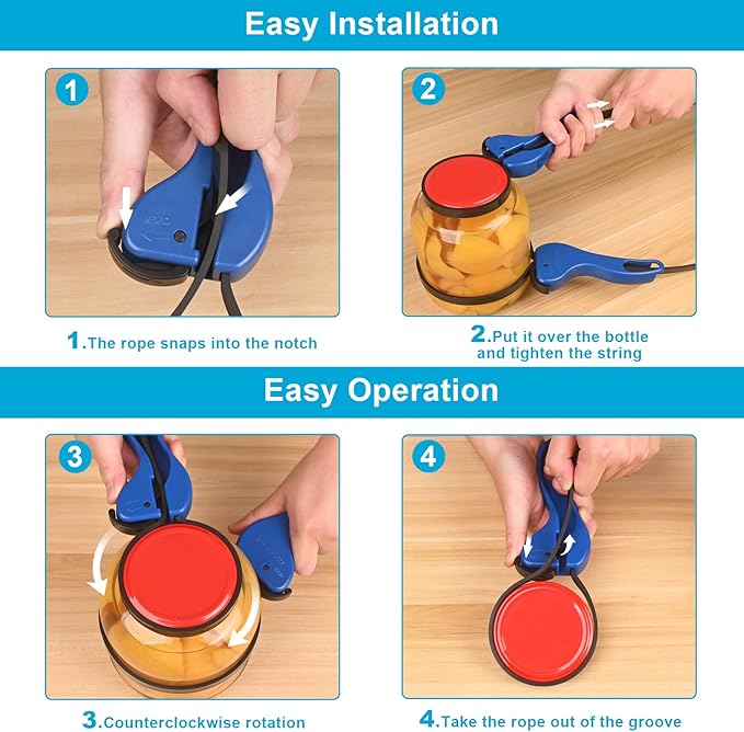 Double-Handle Jar Opener for Seniors, Expert solution for opening large jars (such as kimchi jars), Gifts for Weak Hands with Arthritis, Patent | Kitchen Gadgets, Self-Locking Design