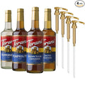 Torani Coffee Syrup, Pumpkin Pie, Brown Sugar Cinnamon, Salted Caramel, Peppermint, Syrup for Drinks, Fall & Winter Variety 4-Pack, Pumps Included, 25.4 Fl Oz Ea