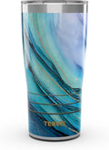 Tervis Traveler® Stainless Steel 20oz Traveler™ with Slider Lid | Inkreel - Teal Wave | Double-Wall Vacuum Insulated Travel Cup, Keeps Drinks Hot