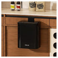Hanging Stainless Steel Trash Can, 1.6 Gallon /6L Small Compost Bin for Kitchen Cabinet, Bathroom or Office (Black)