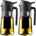 Oil Sprayer, Oil Sprayer For Cooking,2in1 Dispenser Bottle For Kitchen,16oz/470ml Glass,Food-grade Mister,for Kitchen, Air Fryer(2pcs Black)