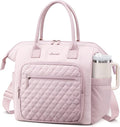 LOVEVOOK Lunch Bag Women, Puffer Insulated Adult Lunch Box for Women Work, Wide Opening Leakproof Cooler Tote for Office Campus Picnic Beach with Cup Holder, Loncheras Para Mujer with Shoulder Strap