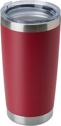 DOMICARE 20oz Stainless Steel Tumbler Bulk with Lid, Double Wall Vacuum Insulated Travel Mug, Powder Coated Coffee Cup, Powder Red, 1 Pack