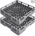 Aurelema Commercial Dishwasher Tray Rack, Commercial Dish Drying Rack, Polypropylene Full Size Flatware Tray for Hotel Canteen Kitchen Restaurant Tableware Plate and Bowl(Peg Dish,Gray,2 Pack)