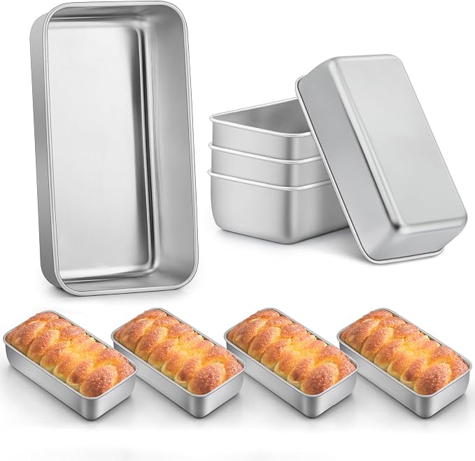 LIANYU 9 Pack Bread Loaf Pans for Baking 9x5Inch, Stainless Steel Meat Bread Baking Pans, Loaf Tin for Homemade Banana Sandwich Sourdough