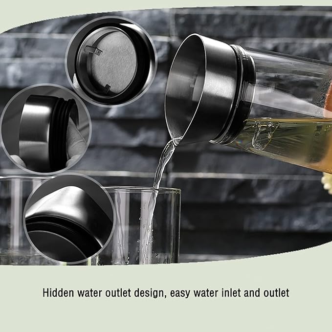 Water Pitcher Creative Water Jug with Lid High Borosilicate Glass Pitcher Thickened Heat-Resistant Teapot for Juice, Milk, Hot and Cold Beverages Iced Tea Pitcher (Size : L)