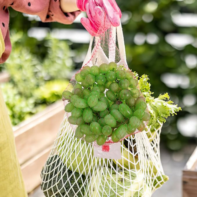 Happyyami 500 Pcs Fruit and Vegetable Mesh Bag Fruit Mesh Bag Garlic Bag Produce Bags Reusable Washable Cooking Mesh Bag Plastic Favor Bags Fruit and Veggie Pouches Rope Net Shopping Onion