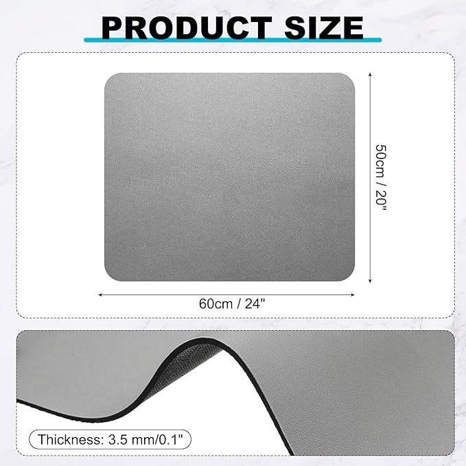 uxcell Dish Drying Mat for Kitchen Counter, 24" x 20" Absorbent Coffee Mat Rubber Backed Hide Dirt for Kitchen Countertop Coffee Mat Heat Resistant Non-Slip, Gray