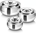 SIGNORA WARE Large Insulated Casserole Dish with Lid Set of 3. Stainless steel Hot Pot Food Warmer/Cooler -Thermal Soup/Salad Serving Bowl Stainless Steel Hot Food Container–Best Gift Set for Moms