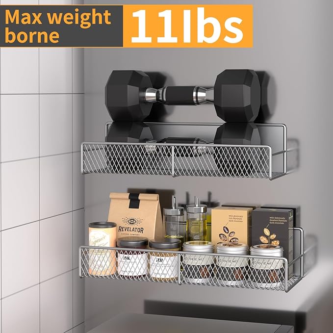 DTUQYX Laundry Organizer with Hanger 6-Pack, Magnetic Shelves for Washing Machine, Magnetic Refrigerator Shelves, Magnet Holder & Baskets, Metal Storage System for Laundry Room, Grey