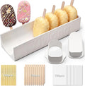 3in Cakesicle Cutter with 9in Tray, Cakesicle Mold Set with 100 Sticks, 100 Bags and 100 Ribbons, Baking Tools for Home Baking, Birthday Parties, Wedding Desserts(White,3.6in,Single Slot)