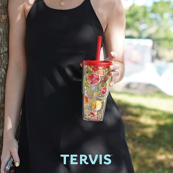 Tervis Peanuts - Ho Ho Ho Christmas Made in USA Double Walled Insulated Tumbler Travel Cup Keeps Drinks Cold & Hot, 24oz with Straw Lid, Classic