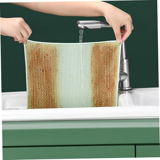PartyKindom 150pcs Kitchen Dishcloths Highly Absorbent Practical Cleaning Cloths for Household Use and Material Green for Washing Dishes and Kitchen Cleaning