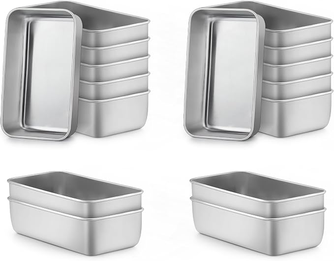 LIANYU 24 Pack 6.3 x 3.5 Inch Mini Loaf Pans for Baking Bread, Stainless Steel Small Bread Loaf Pan Mold for Homemade Meatloaf, Metal Tin Loaf Pan Perfect for Banana Sourdough, Dishwasher Safe