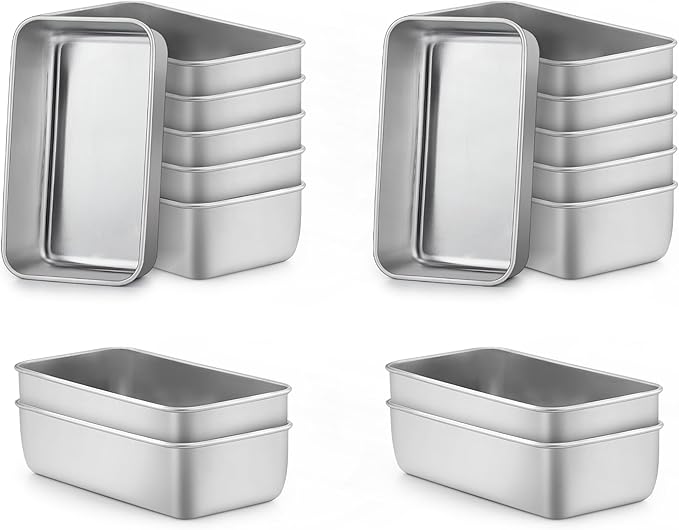 LIANYU 6.3 x 3.5 Inch Mini Loaf Pans for Baking Bread, 20 Pack Stainless Steel Small Bread Loaf Pan Mold for Homemade Meatloaf, Metal Tin Loaf Baking Pan for Banana Sourdough Sandwich, Dishwasher Safe