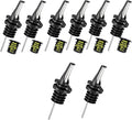 Poura 8 Liquor Pour Spouts (Black) with Built-in Caps for Optimal Fly & Dust Protection - Dishwasher Safe, Hygienic Spouts - with 6 Adapters for Large Neck Bottles