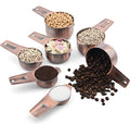 Copper Measuring Cups Set, 7-Piece Stainless Steel Measuring Cups Set, Metric&US Metal Measure Tools with 1/8, 1/4, 1/3, 1/2, 2/3, 3/4&1 Measure Cup for Dry & Liquid Ingredients During Baking