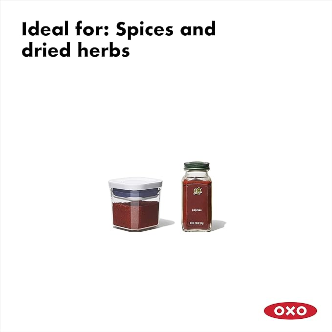 OXO Good Grips 4-Piece Mini POP Container Set Good Grips POP Container – Airtight 1.7 Qt for Coffee and More Food Storage, Rectangle, Clear