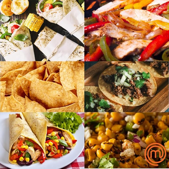 MasterChef Electric Tortilla Maker- Homemade Flatbread, Pitas, Bread, Tortillas- Heavy Duty, Non-stick Cooker is Easier than Tortilla Press, Adjustable Temperature Control and Uniform Baking, Gift