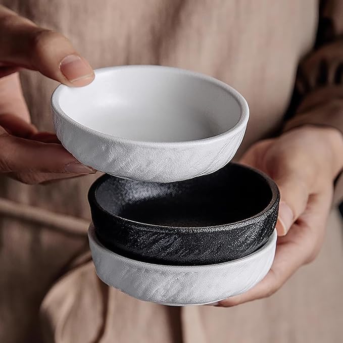 Ceramic Dinnerware set with Mugs for 4, 20 pcs, Dish set for 4 | Porcelain Plates and Bowls Cup Set for Kitchen, Black Dishware Sets Stoneware Dinner Plates Sets Platos de Cocina Vajilla