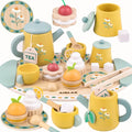 Tea Sets for Toddlers 3-5 Girl Birthday Gift 3 Year Old Princess Party Wooden Play Food Toy Sets for Kids Kitchen Accessories Age 3 4 5 6 Wood Educational Toys