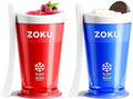 ZOKU Original Slush and Shake Maker, Slushy Cup 2 Pack for Quick Frozen Homemade Single-Serving Slushies, Fruit Smoothies, and Milkshakes in Minutes, BPA-free, Red/Blue Set of 2