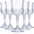 Pinkunn 6 Pcs 7 oz Plastic Vintage Wine Glasses Reusable Colored Goblets Patterned Drinking Water Glasses Cup Dishwasher Safe for Mother's Day Wedding Reception Party Supplies (Transparent)