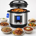KINGBULL 14-in-1 Electric Pressure Cooker 8 Quart, Stainless Steel Multi Cooker with LCD Display and Knob Control, Slow Cooker, Rice Cooker, Steamer, Sauté, Yogurt Maker, Warmer, DIY Mode