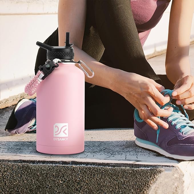 DYSANKY Insulated Water Bottle with Portable Carrier Bag for Outdoor 64 oz