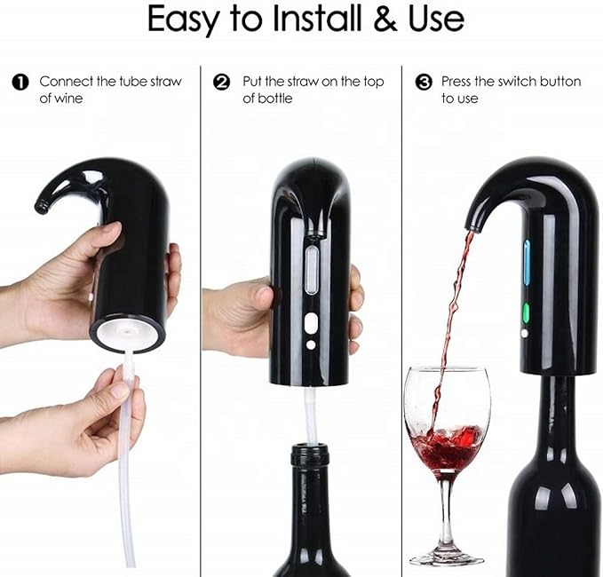 Yomety Electric Wine Aerator, Electric Wine Decanter Wine Dispenser Wine Pourer, Wine Accessories Sprout Pourer and Wine Gifts for Wine Lovers
