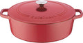 Cuisinart Chef's Classic Enameled Cast Iron Dutch Oven with Lid, Porcelain Enameled Interior, Oven Safe, Induction Compatible, 7-Quart, Oval, Peony Pink