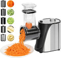 5-in-1 Electric Vegetables Slicer, 250W Cheese Grater Salad Shooter with 5 Different Blades, Kitchen Food Processor Cutter Chopper for Carrots, Potatoes, Nuts, Crackers, Salad Prep