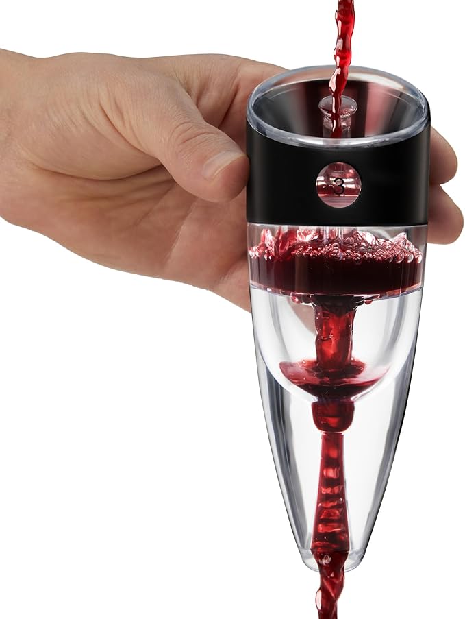 Innovine Wine Aerator, Instant Decanter with Adjustable Dial to Custom Aeration, Enhance Flavor, Smooth Pour, Perfect for White and Red Wines, Home Bar Accessories, Set of 1, Graphite