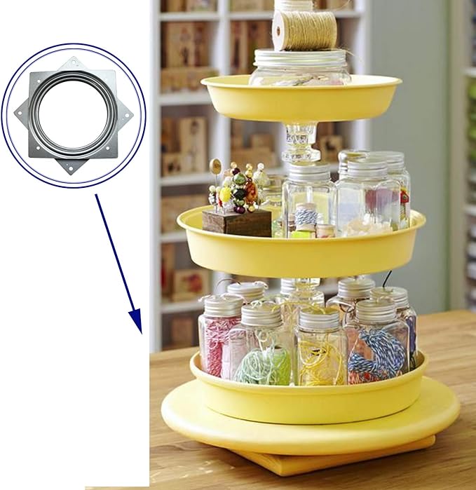 6Inch Lazy Susan Hardware, 6Pack Square Rotating Bearing Plate, 500lbs Capacity Lazy Susan Turntable Bearing for for Serving Trays, Kitchen Storage Racks, Craft Table, Zinc Plated Steel Swivel Plate