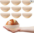 10 Pack Round Banneton Proofing Basket Set 5 Inch, Natural Rattan Sourdough Bread Baskets with Linen Liners, Mini Dough Baking Bowls for Artisan & Home Bakers (5" Round, Set of 10)