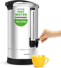 NutriChef 19L Water Boiler Hot Water Dispenser Urn | Large Electric Kettle with Keep Warm Function, Safety Lock Lid & Stainless Steel Inner Pot for Tea & Hot Beverages (Black & Silver).