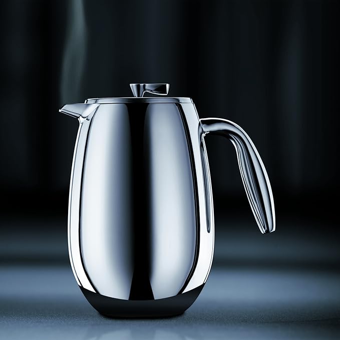 Bodum 51 oz Columbia Thermal French Press Coffee Maker, Insulated Double Wall Stainless Steel, Chrome