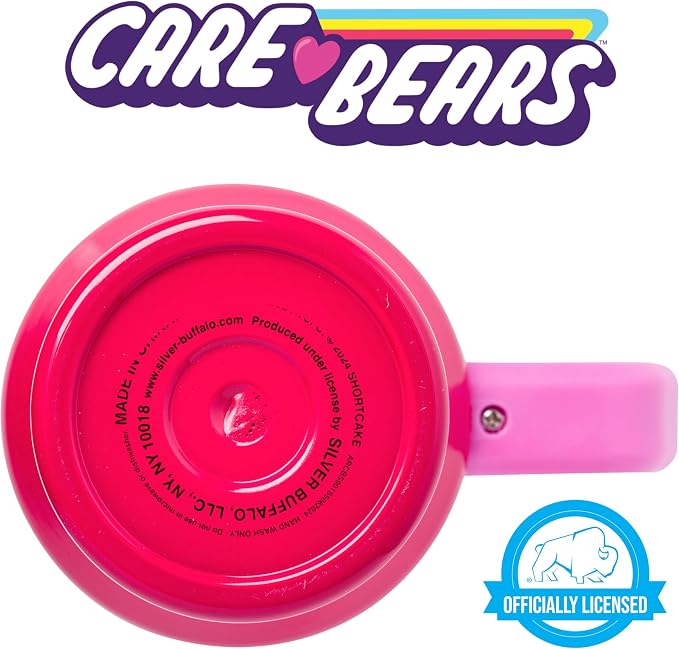 Silver Buffalo Care Bears and Strawberry Shortcake Ombre Double Walled Stainless Steel Tumbler with Handle, Fits in Standard Cup Holder, 40 Ounces