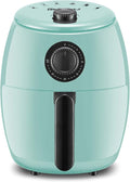 Elite Gourmet EAF0201BLX Personal Compact Space Saving Electric Hot Air Fryer Oil-Less Healthy Cooker, Timer & Temperature Controls, 1000W, 2.1 Quart, Mint