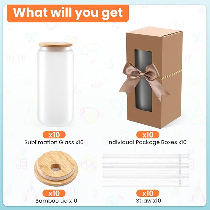 AKEYDIY Professional Tumbler Sublimation Crafting Bundle: Auto Press Machine + 6-Pack 12OZ Glass Tumblers + Silicone Cup Cradle Kit