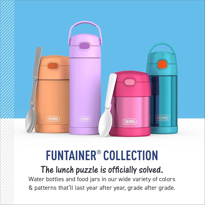 THERMOS FUNTAINER Water Bottle with Straw - 12 Ounce - Kids Stainless Steel Vacuum Insulated Water Bottle with Lid, Masters of the Universe