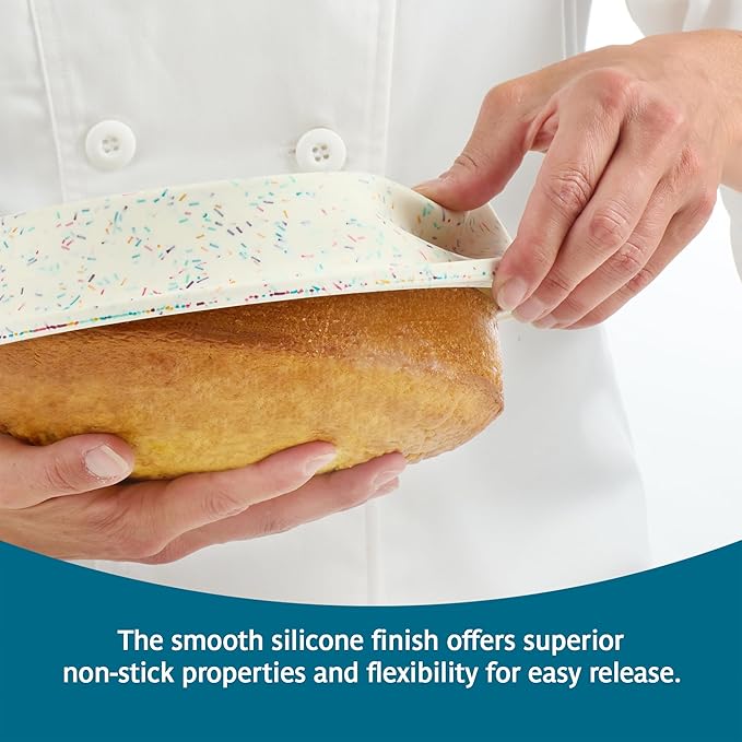 Trudeau Round Cake Pan 9"-White Confetti/Fuchsia -05118557