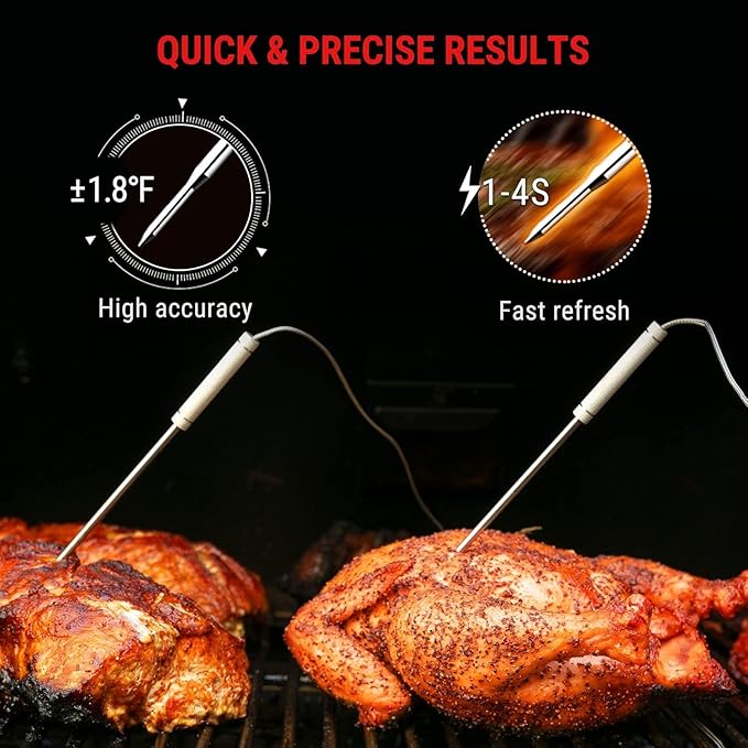 TempPro 500FT Long Range Wireless Meat Thermometer for Grilling and Smoking with 2 Probes, Smoker BBQ Grill Kitchen Food Cooking Digital Thermometer for Meat Turkey (Previously ThermoPro)
